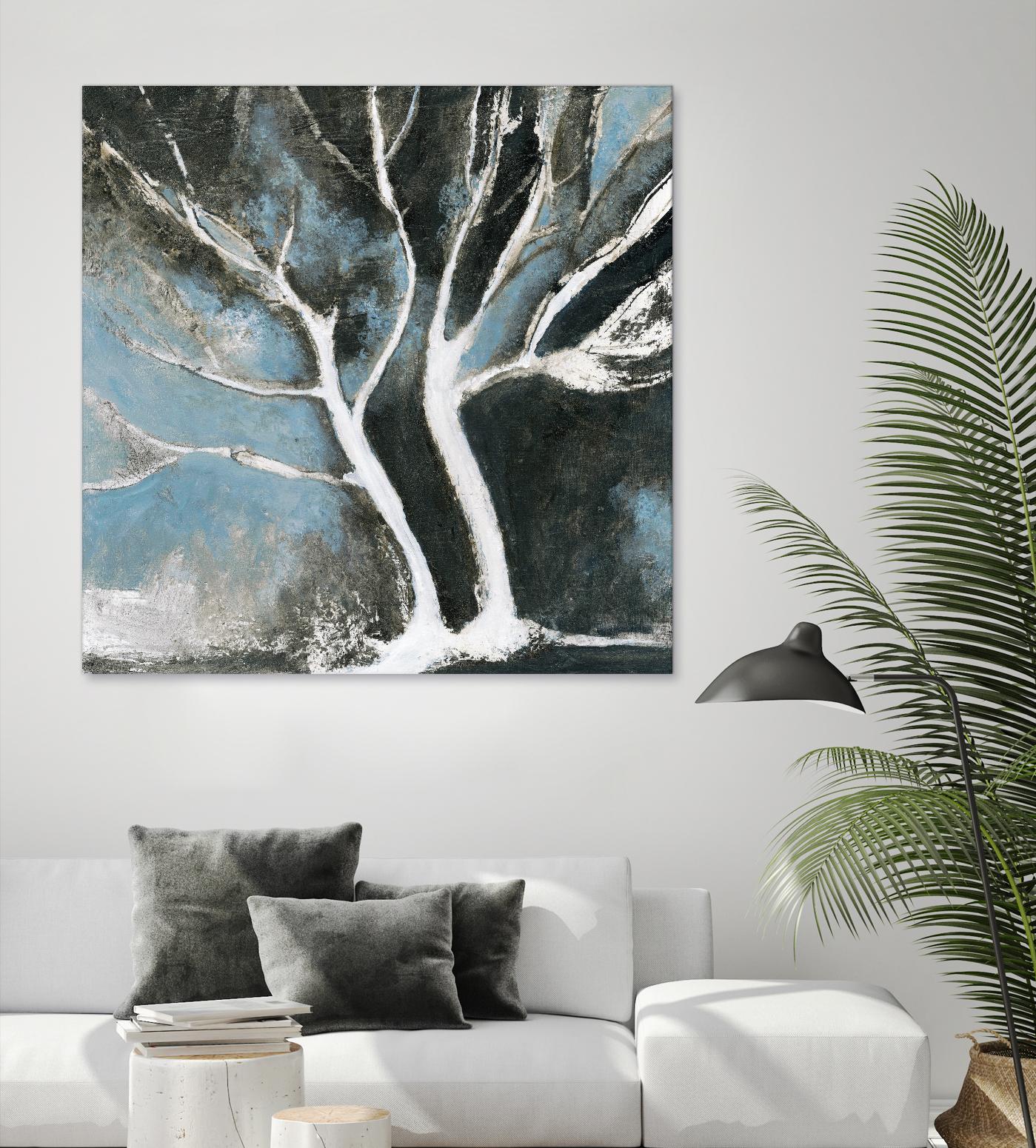 Glacial blue II by Kathleen Cloutier on GIANT ART - blue abstract arbres