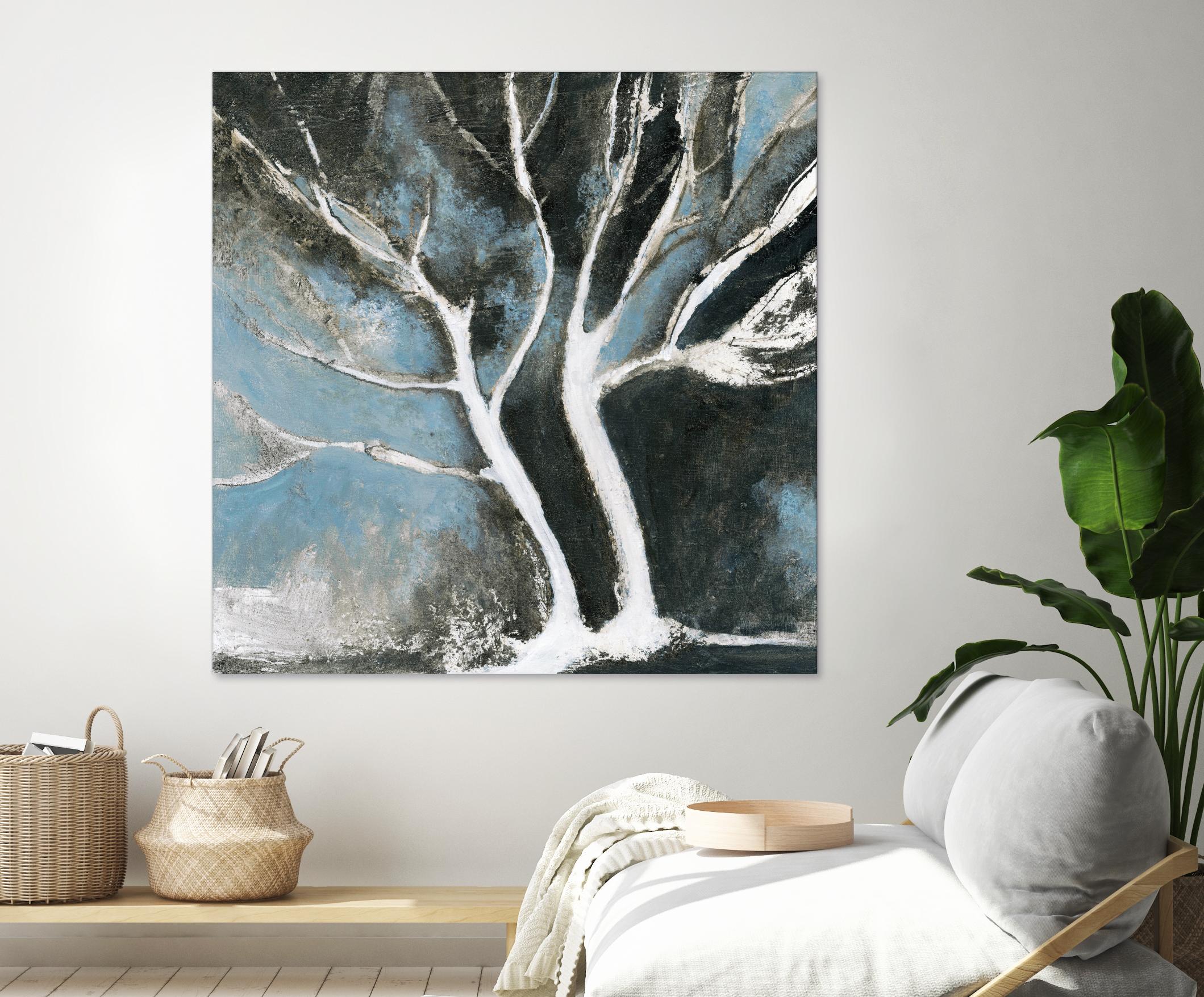Glacial blue II by Kathleen Cloutier on GIANT ART - blue abstract arbres