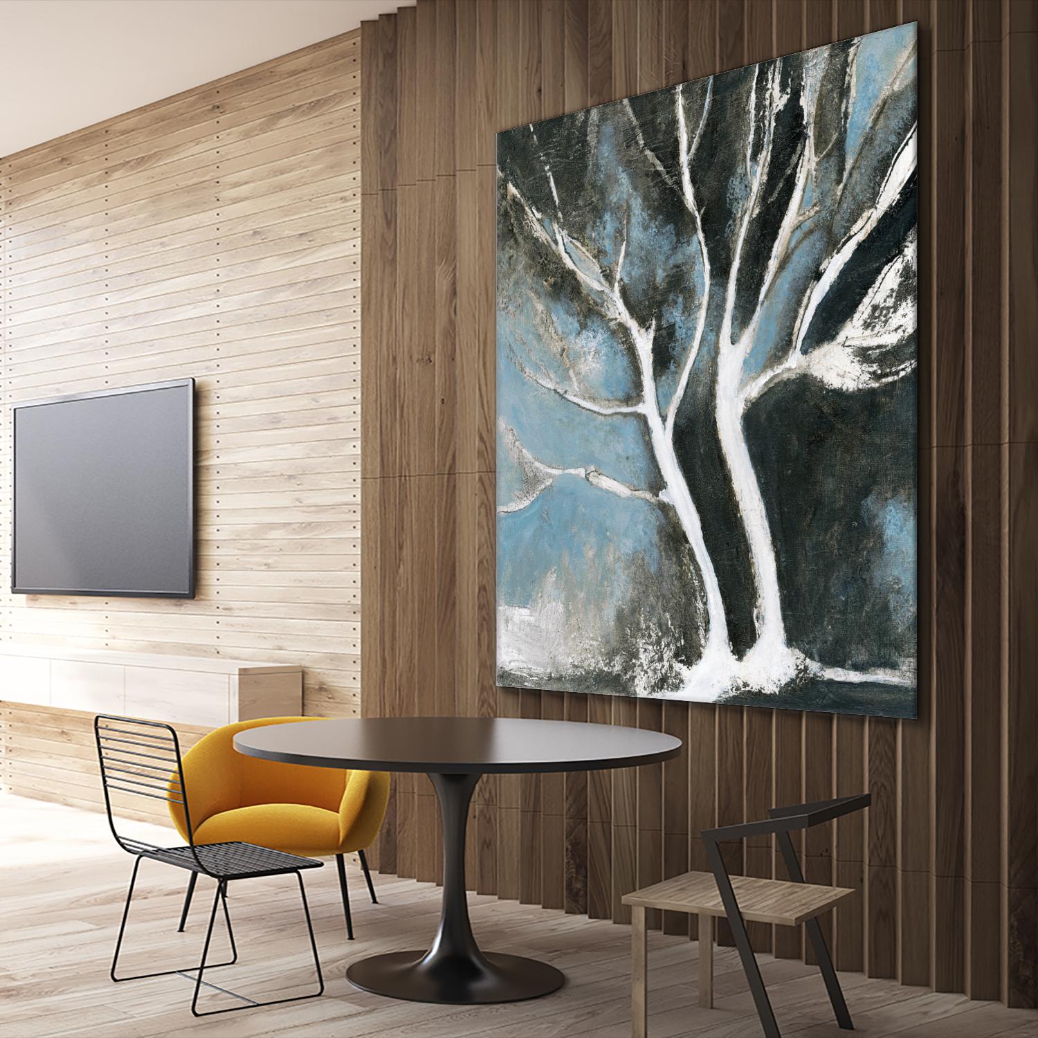 Glacial blue II by Kathleen Cloutier on GIANT ART - blue abstract arbres