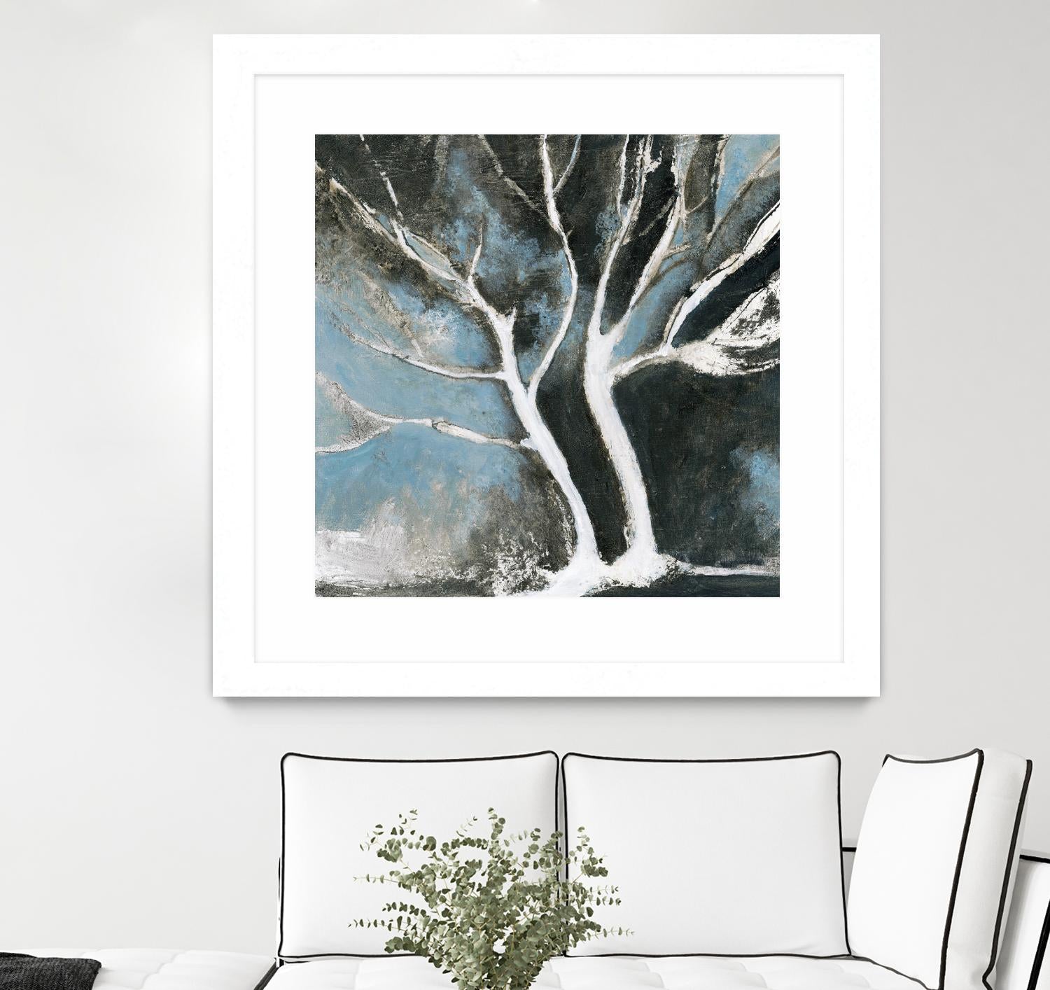 Glacial blue II by Kathleen Cloutier on GIANT ART - blue abstract arbres