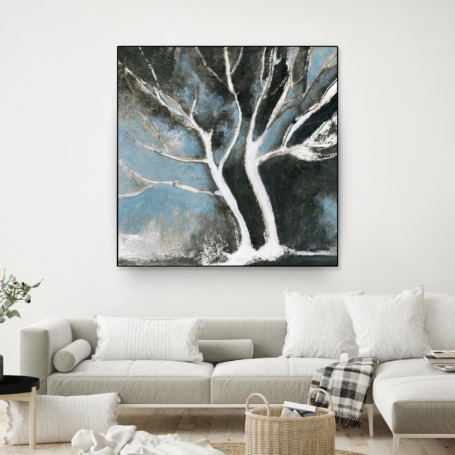 Glacial blue II by Kathleen Cloutier on GIANT ART - blue abstract arbres