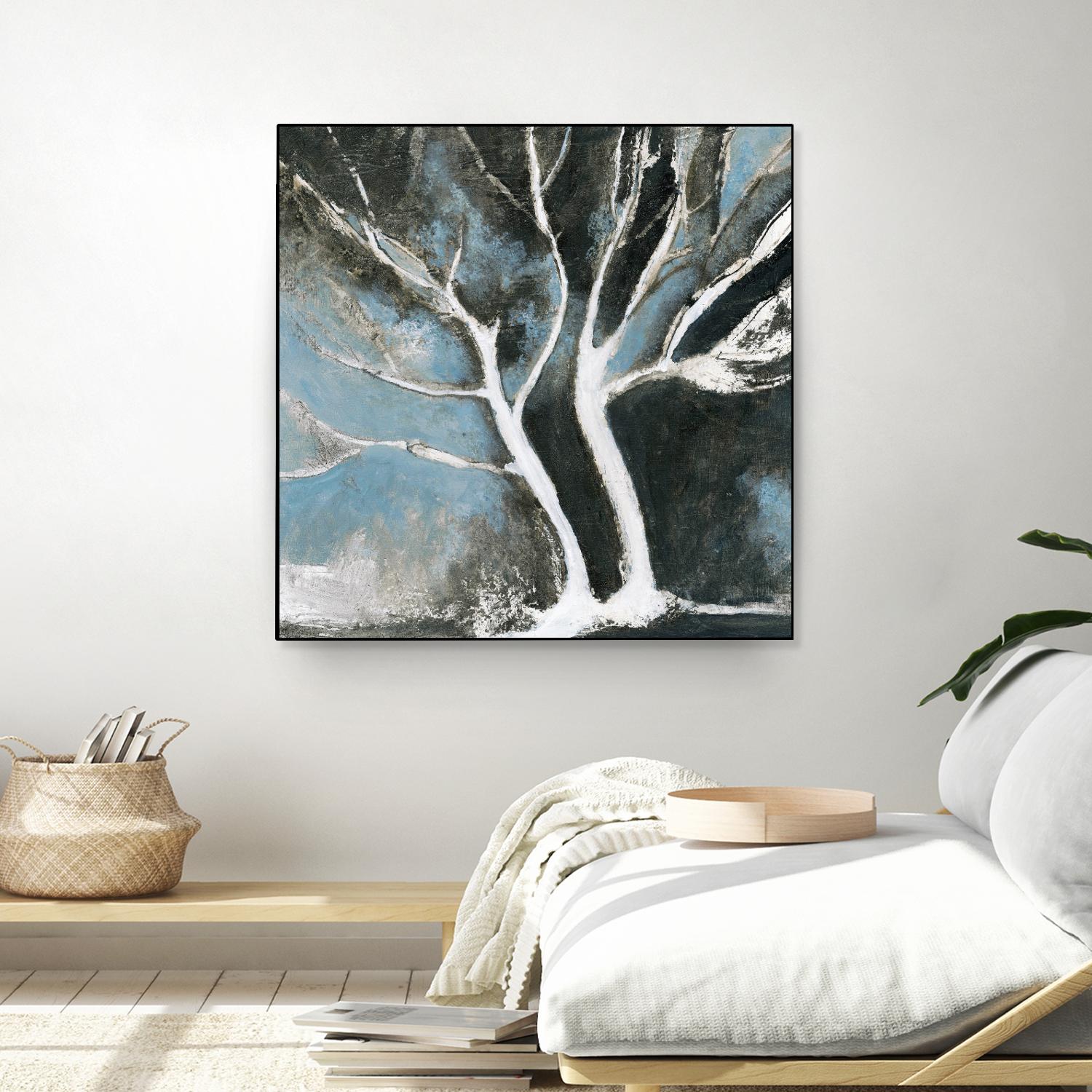Glacial blue II by Kathleen Cloutier on GIANT ART - blue abstract arbres
