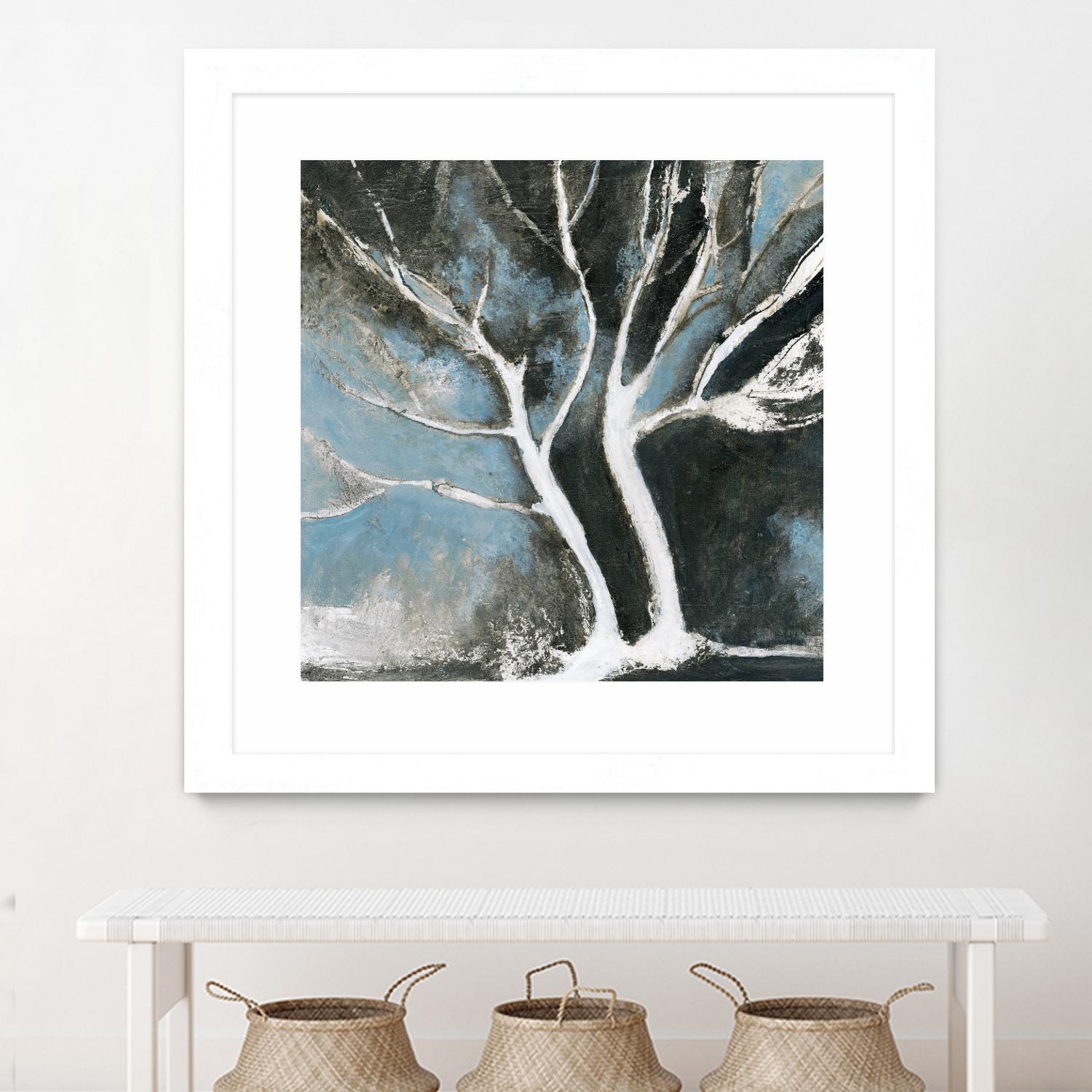 Glacial blue II by Kathleen Cloutier on GIANT ART - blue abstract arbres