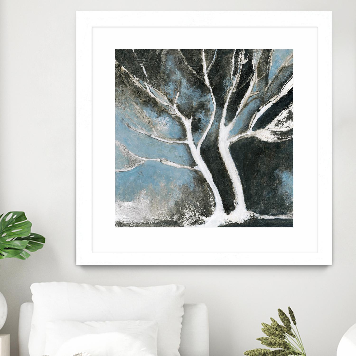 Glacial blue II by Kathleen Cloutier on GIANT ART - blue abstract arbres