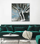 Glacial blue II by Kathleen Cloutier on GIANT ART - blue abstract arbres