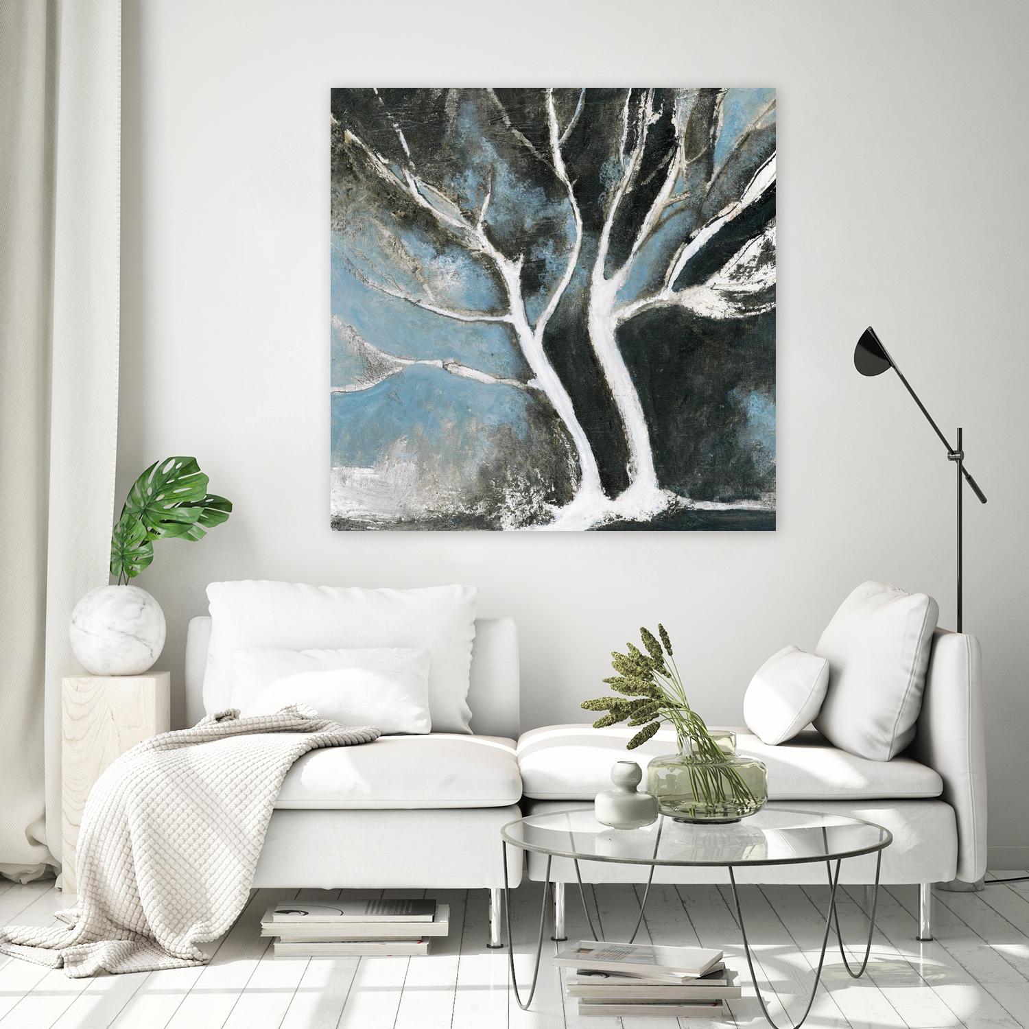 Glacial blue II by Kathleen Cloutier on GIANT ART - blue abstract arbres