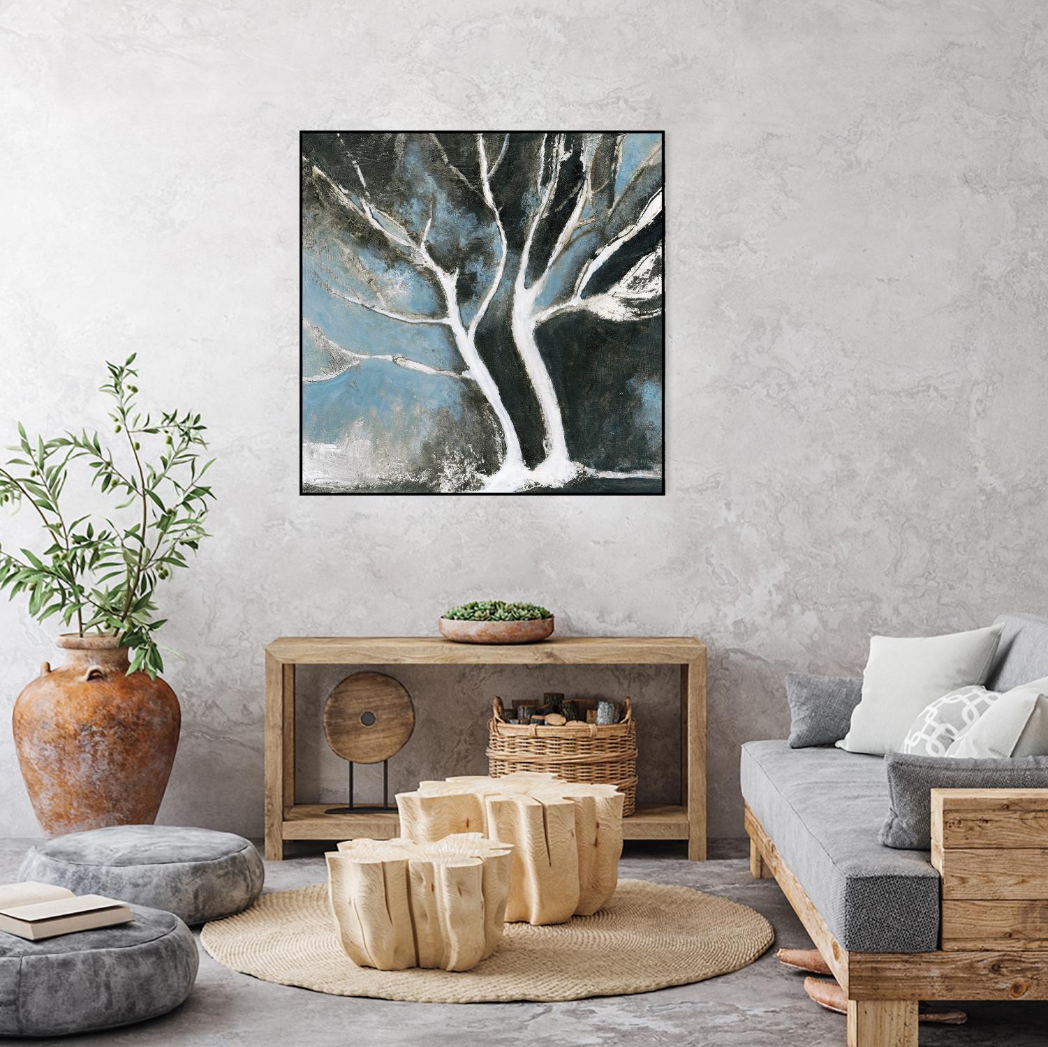 Glacial blue II by Kathleen Cloutier on GIANT ART - blue abstract arbres