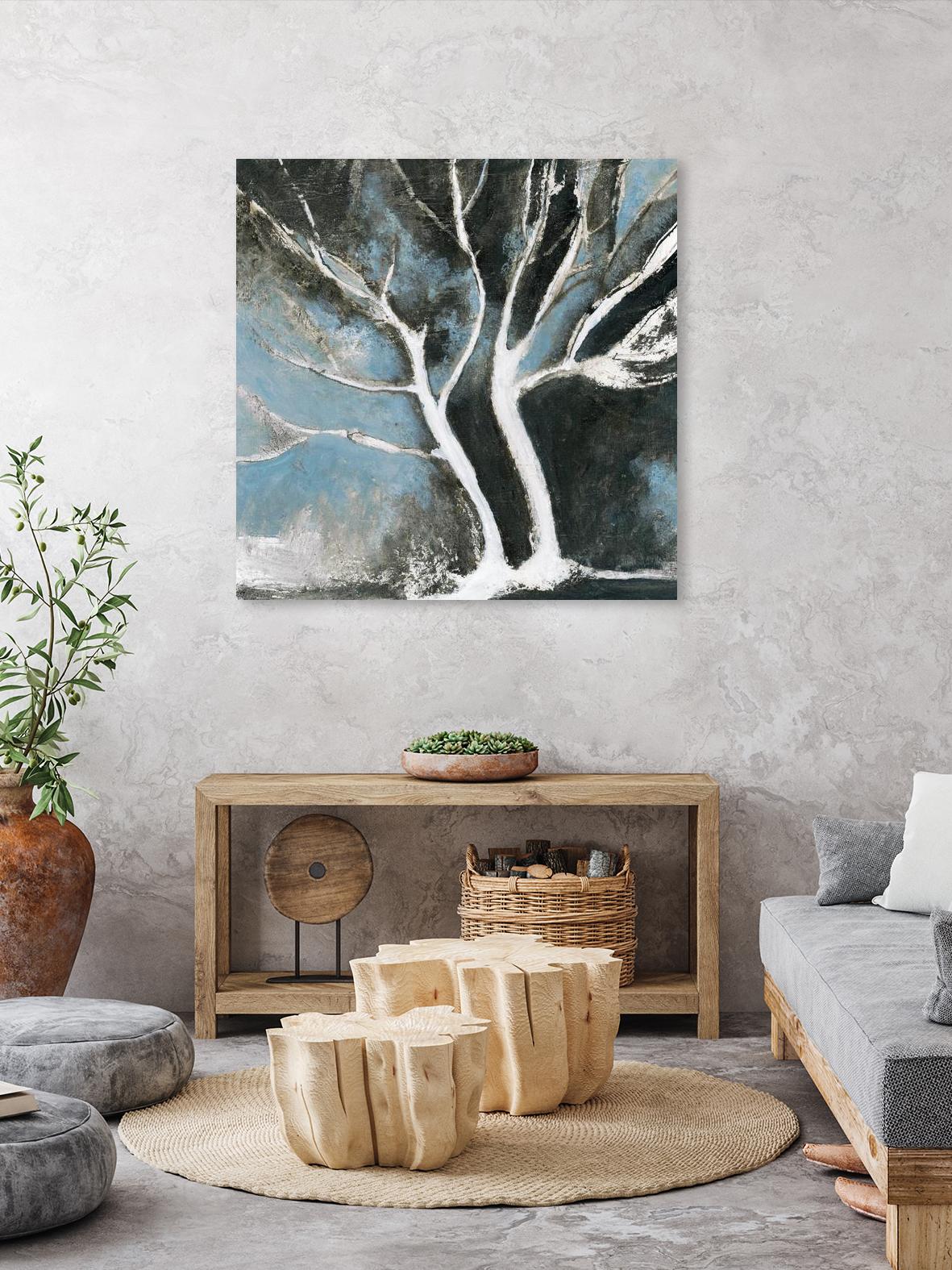 Glacial blue II by Kathleen Cloutier on GIANT ART - blue abstract arbres
