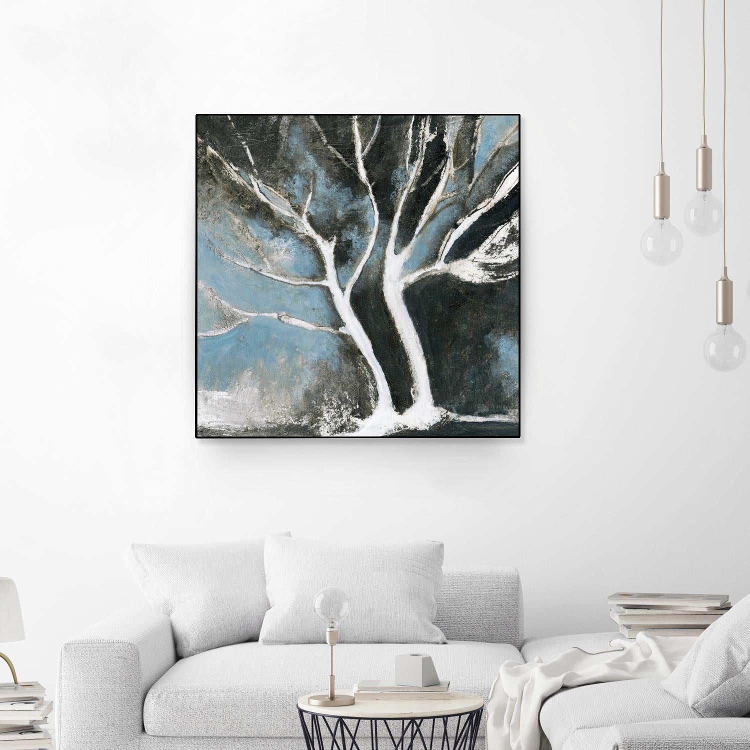 Glacial blue II by Kathleen Cloutier on GIANT ART - blue abstract arbres