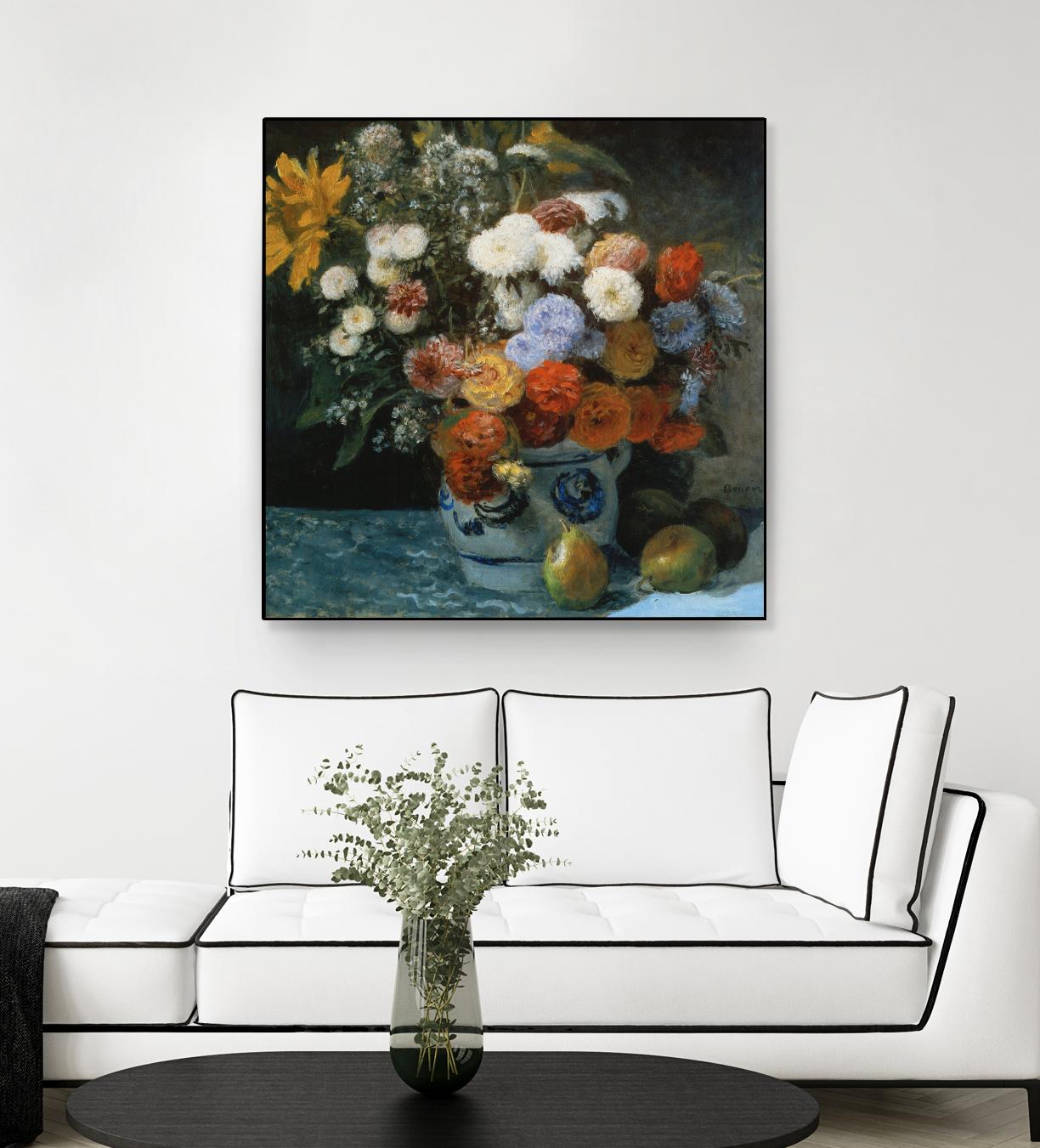 Fleurs dans un pot en faïance by Auguste Renoir on GIANT ART - red flowers