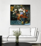 Fleurs dans un pot en faïance by Auguste Renoir on GIANT ART - red flowers