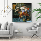 Fleurs dans un pot en faïance by Auguste Renoir on GIANT ART - red flowers