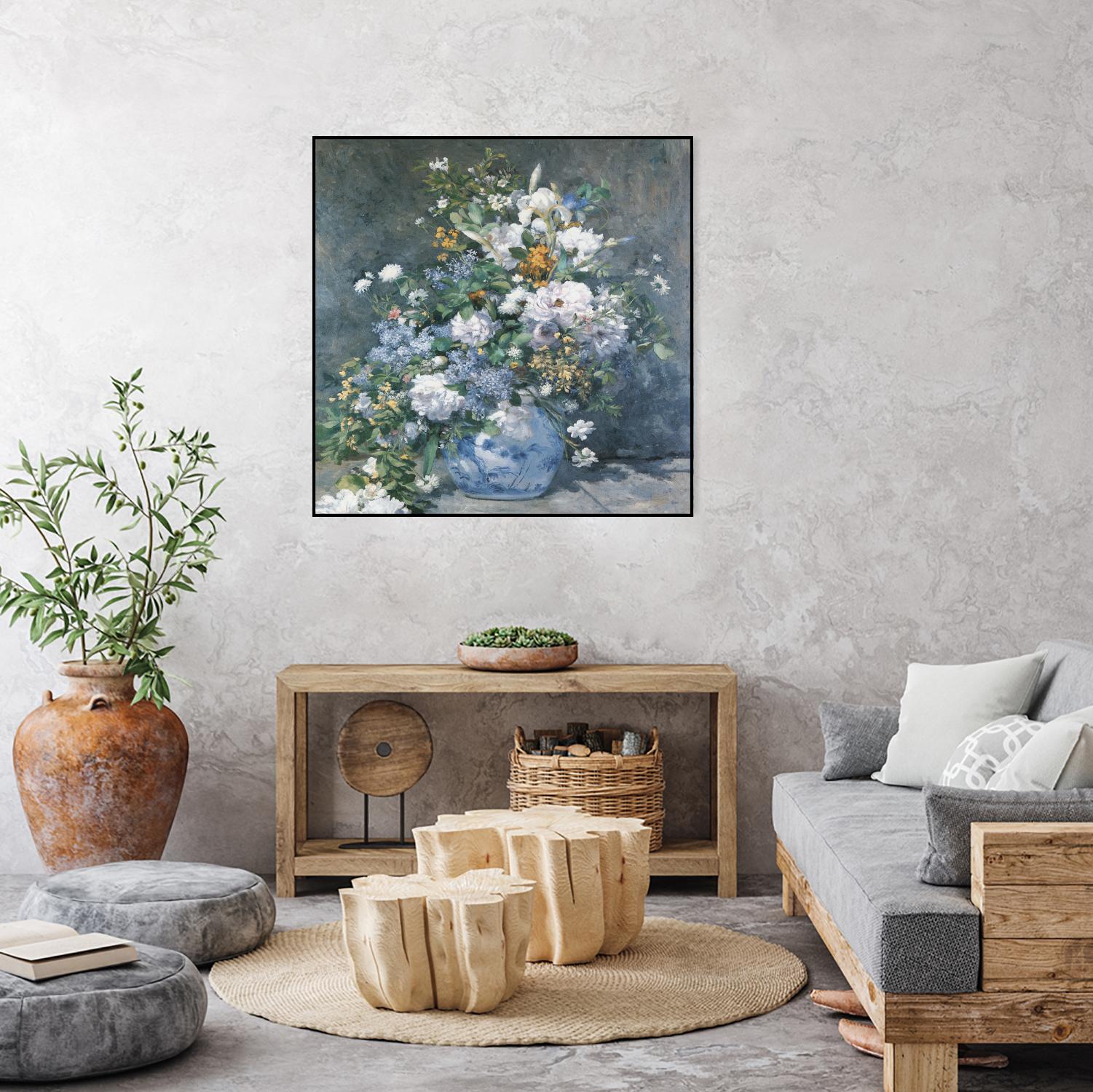 Bouquet Printanier by Auguste Renoir on GIANT ART - blue flowers floral