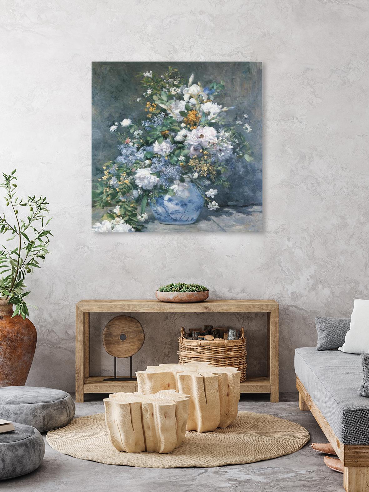 Bouquet Printanier, 1866 by Pierre-Auguste Renoir on GIANT ART - blue flowers floral