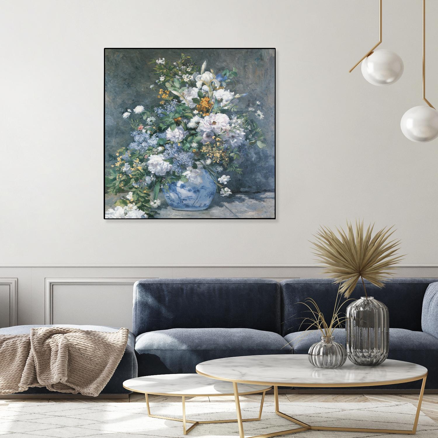 Bouquet Printanier by Auguste Renoir on GIANT ART - blue flowers floral