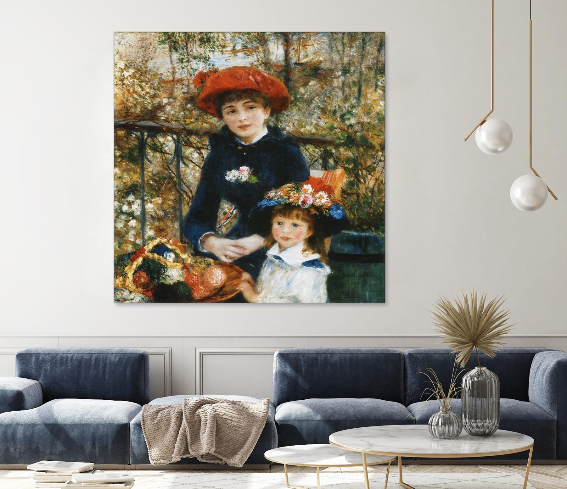 À la terrasse by Auguste Renoir on GIANT ART - red figurative mother and child