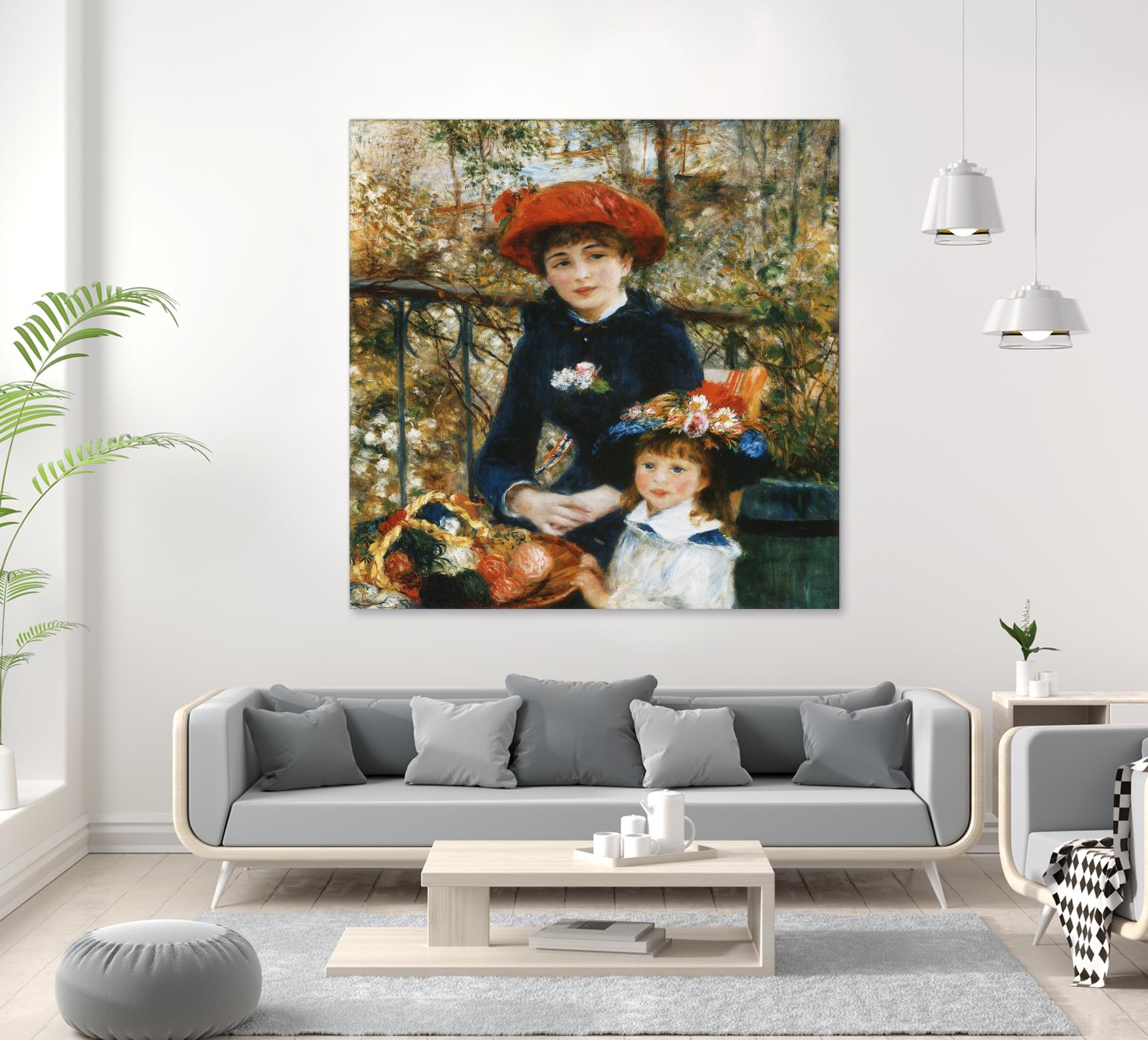 À la terrasse by Auguste Renoir on GIANT ART - red figurative mother and child