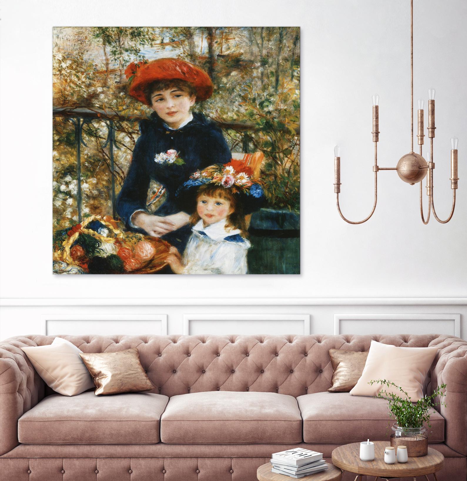 À la terrasse by Auguste Renoir on GIANT ART - red figurative mother and child
