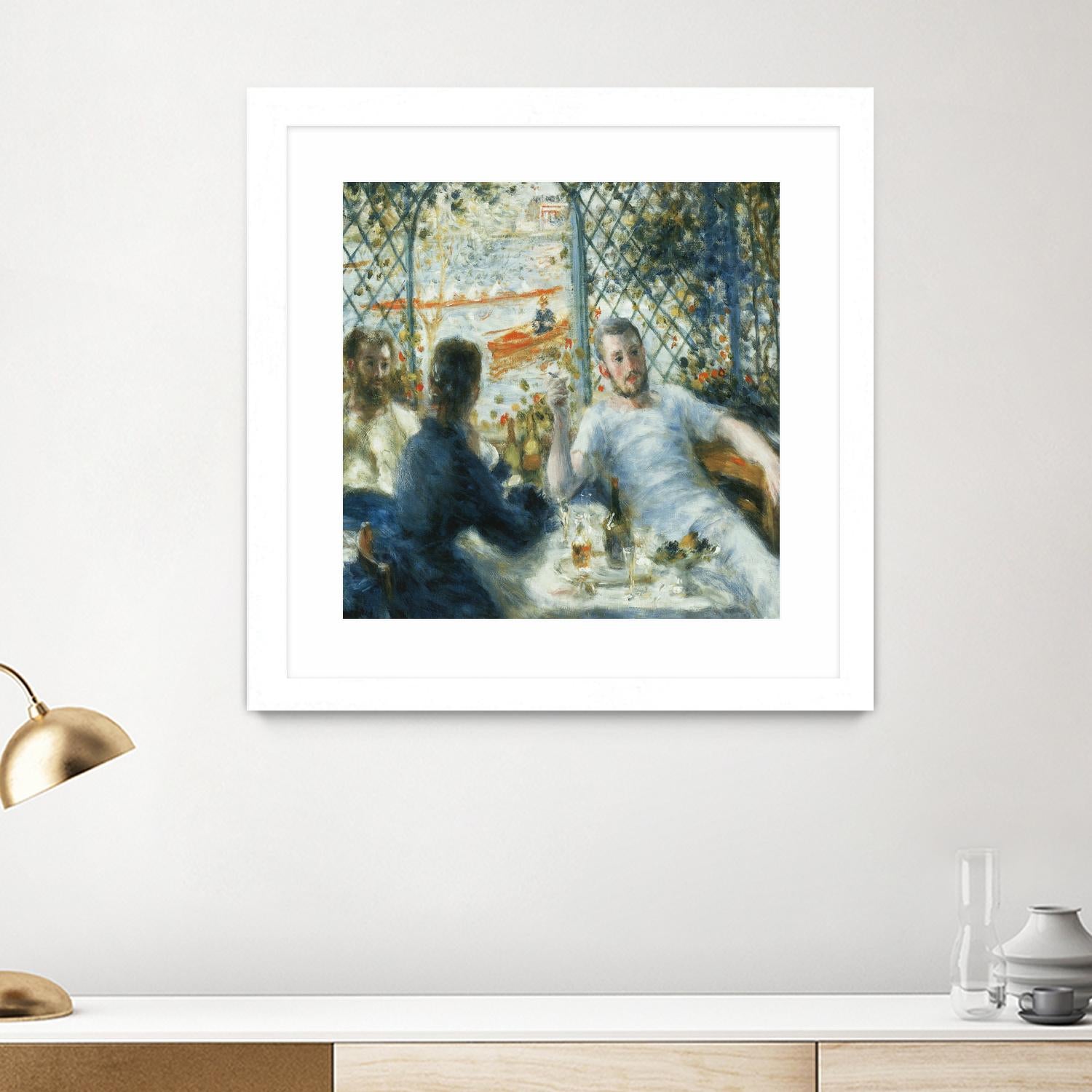 Le déjeuner au bord de la rivière by Auguste Renoir on GIANT ART - blue figurative homme et femme