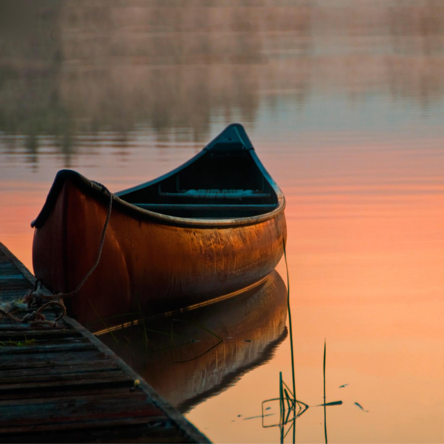 Canoe by Rick Schmidt on GIANT ART - brown sea scene