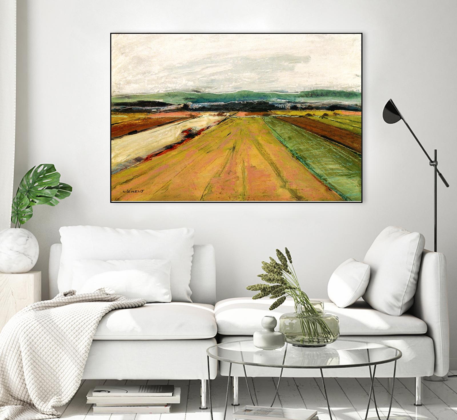 Colored Fields II by Jacques Clement on GIANT ART - yellow landscape
