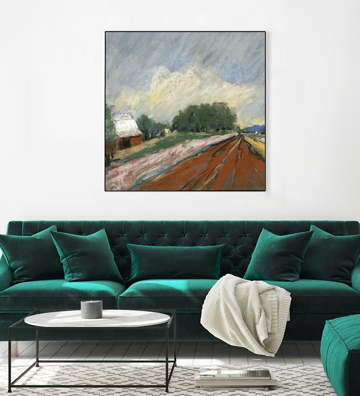 Pastel Landscape V by Jacques Clement on GIANT ART - blue landscape