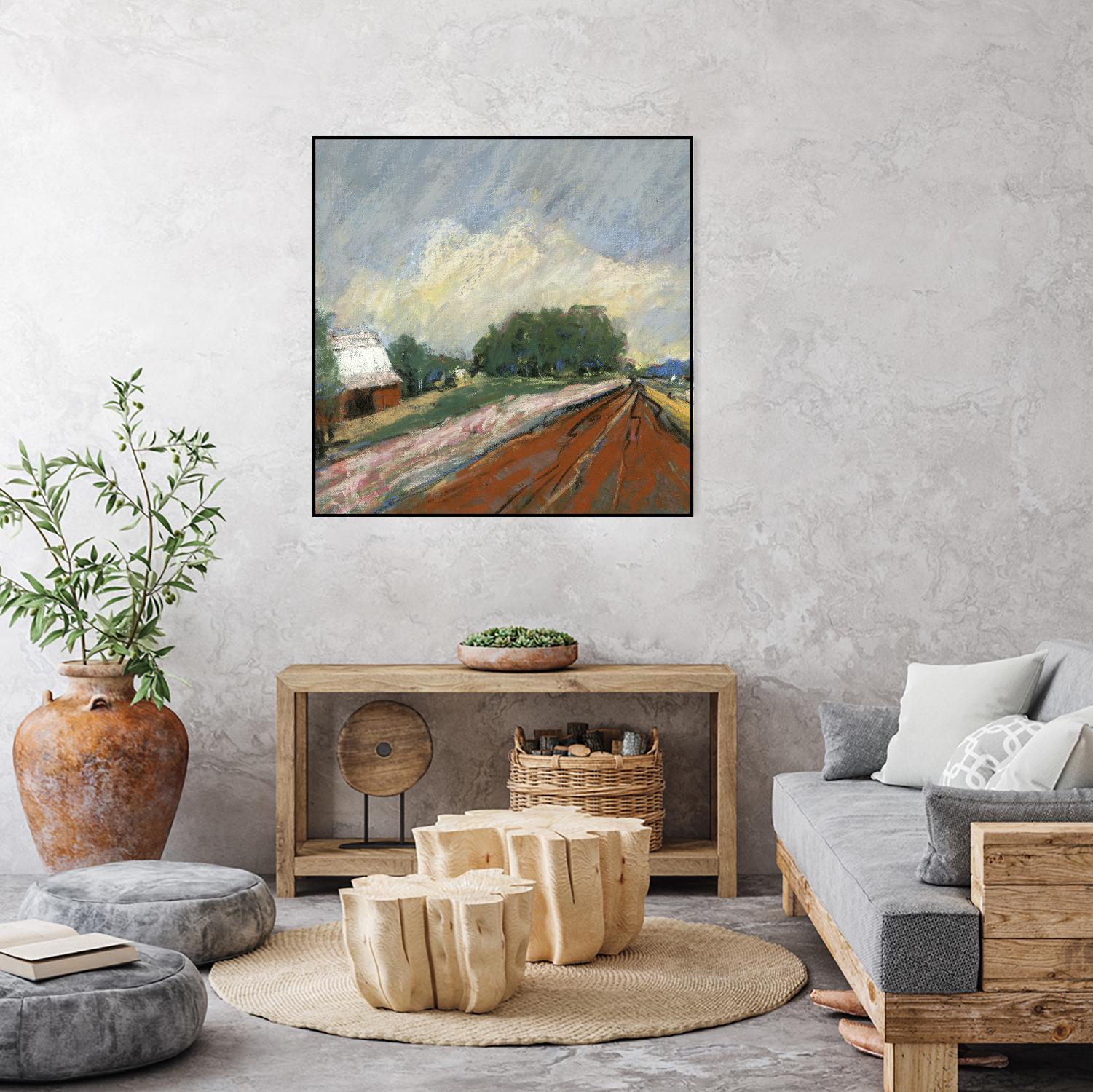 Pastel Landscape V by Jacques Clement on GIANT ART - blue landscape