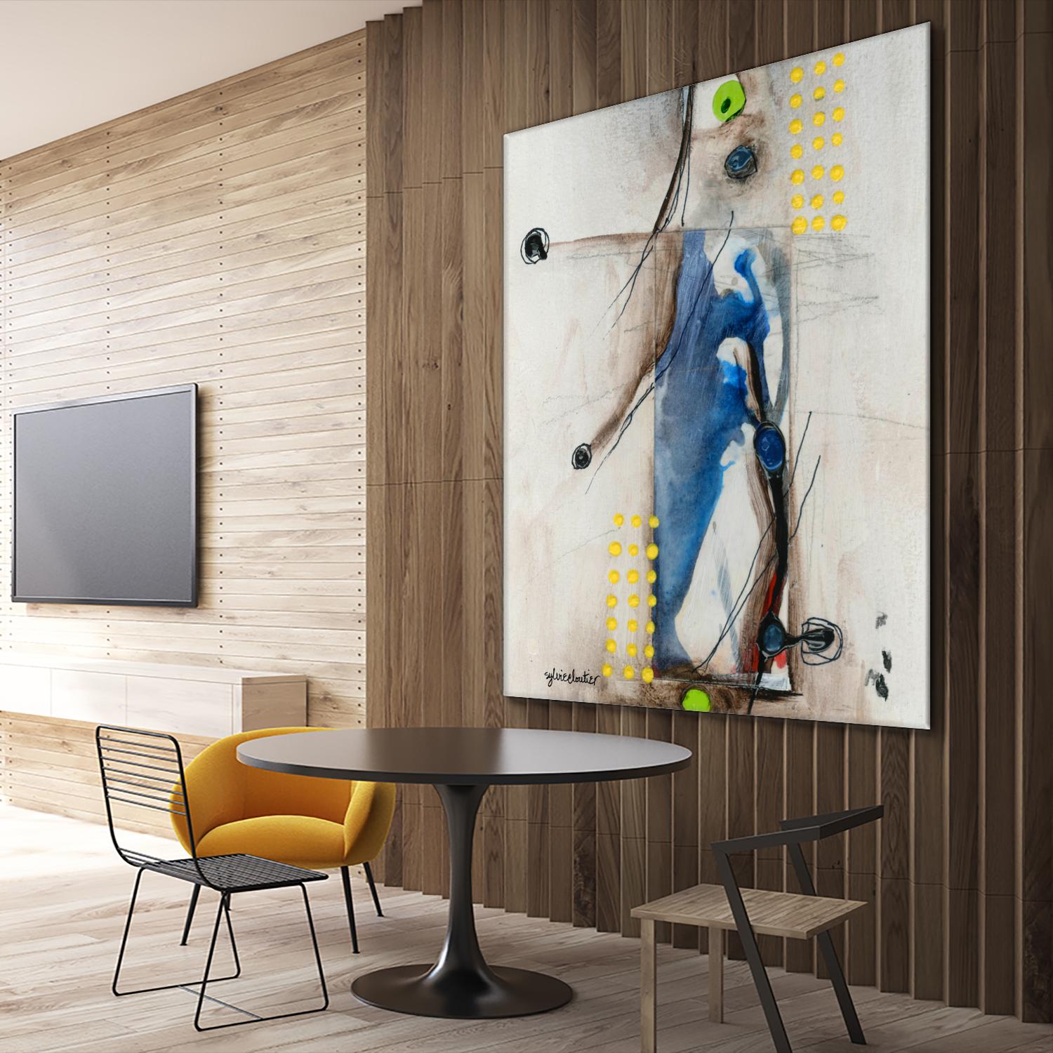Suspecté  (Détail 2) by Sylvie Cloutier on GIANT ART - blue abstract