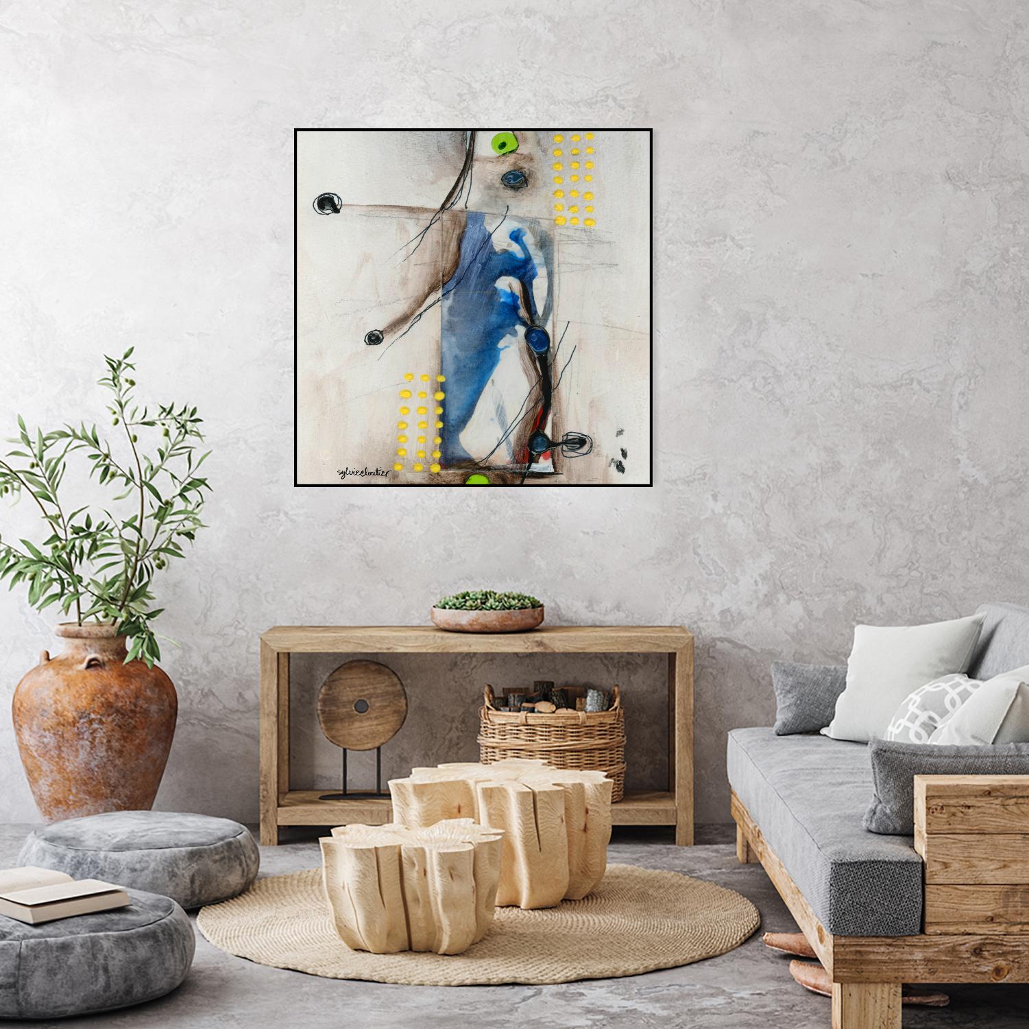 Suspecté  (Détail 2) by Sylvie Cloutier on GIANT ART - blue abstract