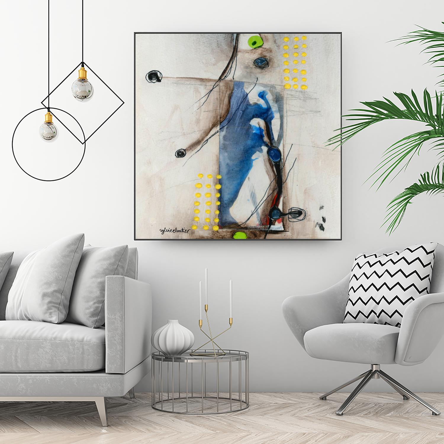 Suspecté  (Détail 2) by Sylvie Cloutier on GIANT ART - blue abstract