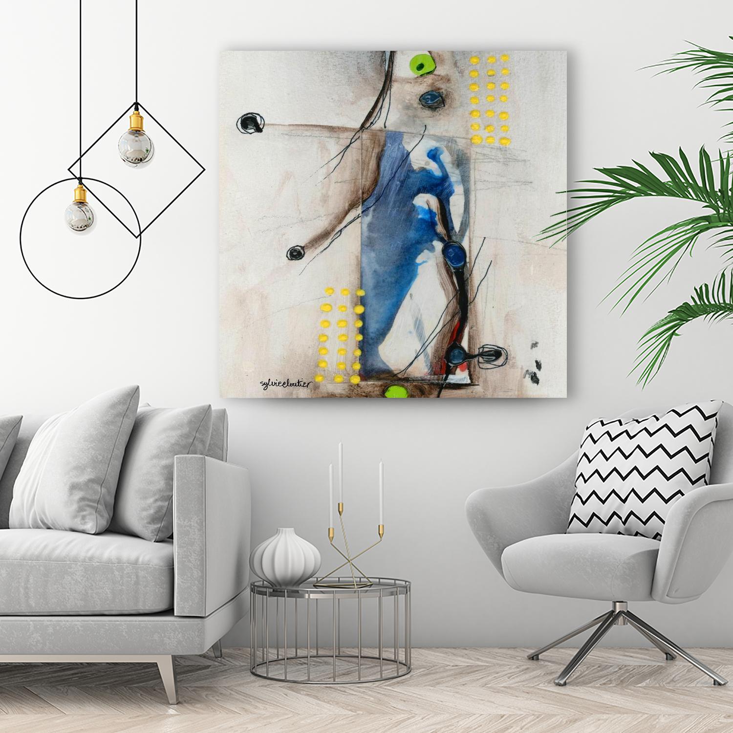 Suspecté  (Détail 2) by Sylvie Cloutier on GIANT ART - blue abstract
