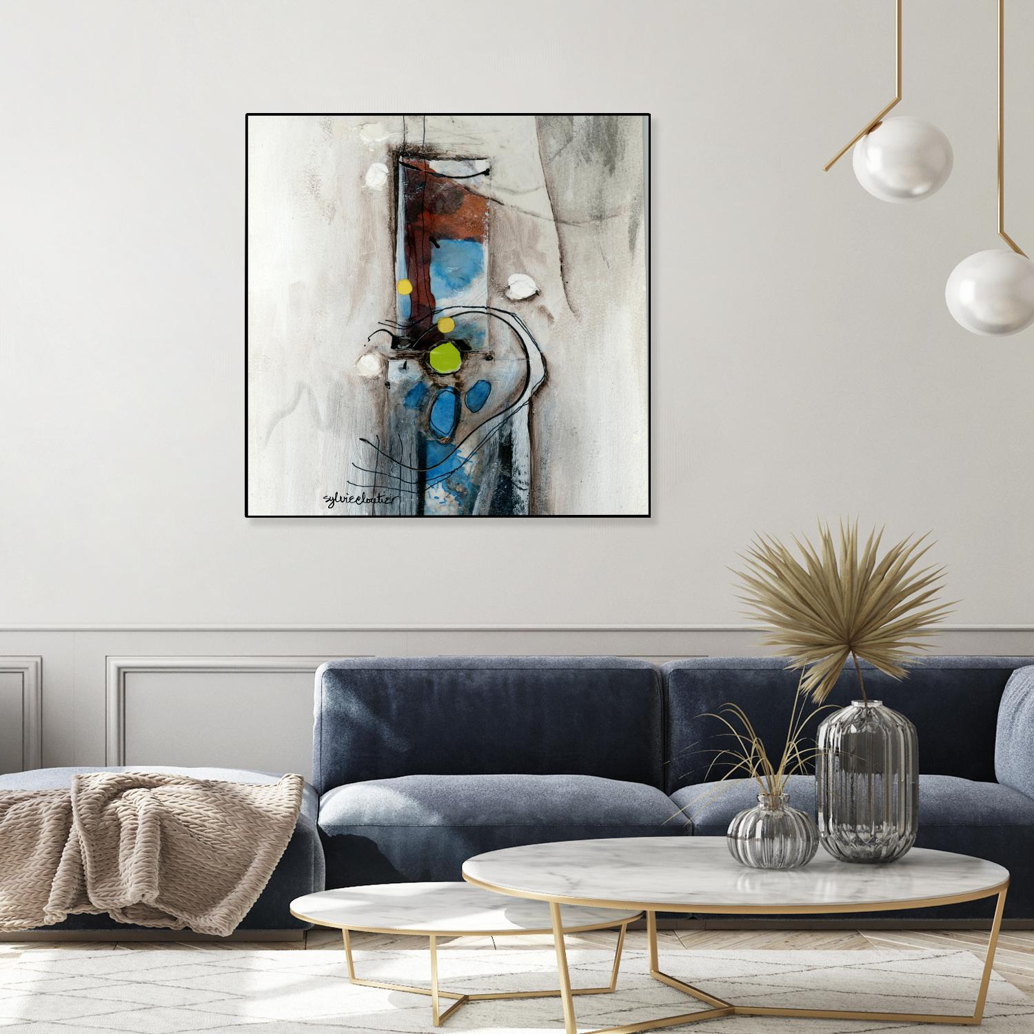 Quintuplés (Détail 1) by Sylvie Cloutier on GIANT ART - blue abstract