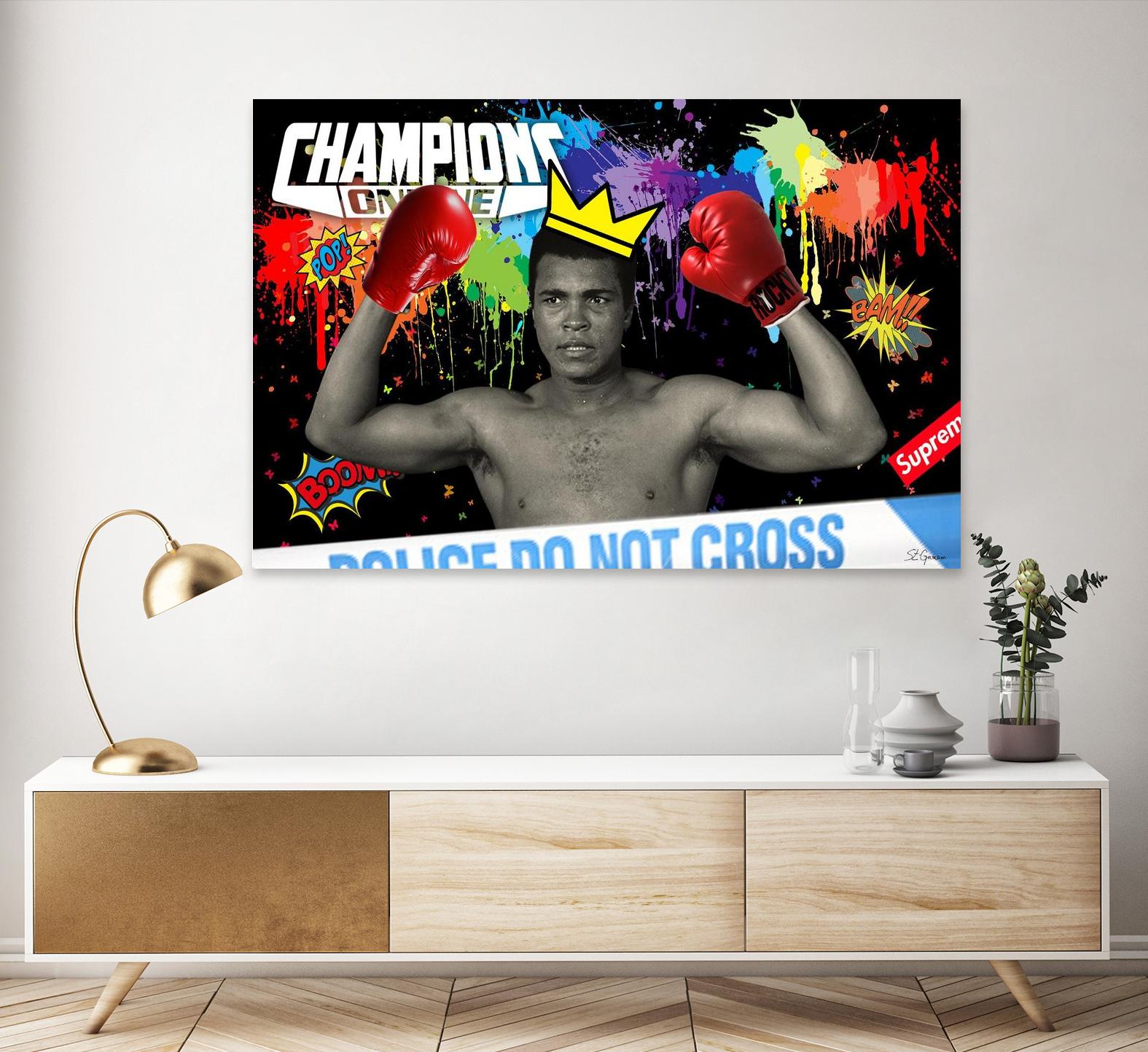 Background abstract by Carole St-Germain on GIANT ART - red digital boxer