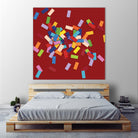 CONFETTI B -rouge by Celine Cimon on GIANT ART - red abstract canadian