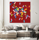 CONFETTI B -rouge by Celine Cimon on GIANT ART - red abstract canadian