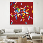 CONFETTI B -rouge by Celine Cimon on GIANT ART - red abstract canadian