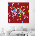 CONFETTI B -rouge by Celine Cimon on GIANT ART - red abstract canadian