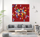 CONFETTI B -rouge by Celine Cimon on GIANT ART - red abstract canadian