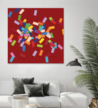 CONFETTI B -rouge by Celine Cimon on GIANT ART - red abstract canadian