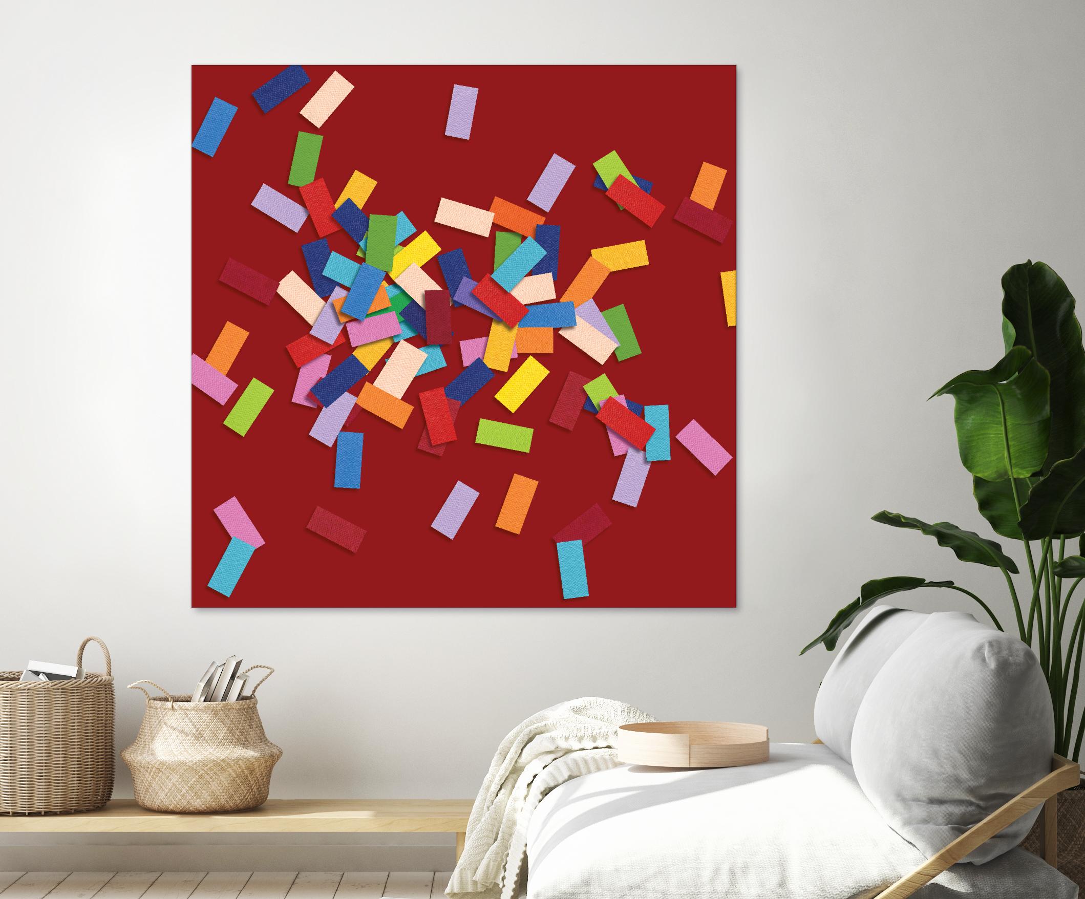 CONFETTI B -rouge by Celine Cimon on GIANT ART - red abstract canadian