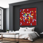 CONFETTI B -rouge by Celine Cimon on GIANT ART - red abstract canadian
