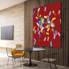 CONFETTI B -rouge by Celine Cimon on GIANT ART - red abstract canadian