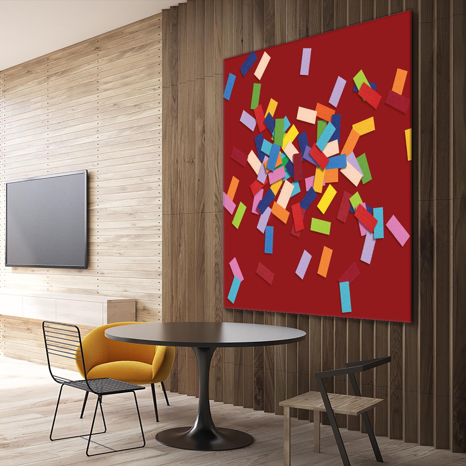CONFETTI B -rouge by Celine Cimon on GIANT ART - red abstract canadian