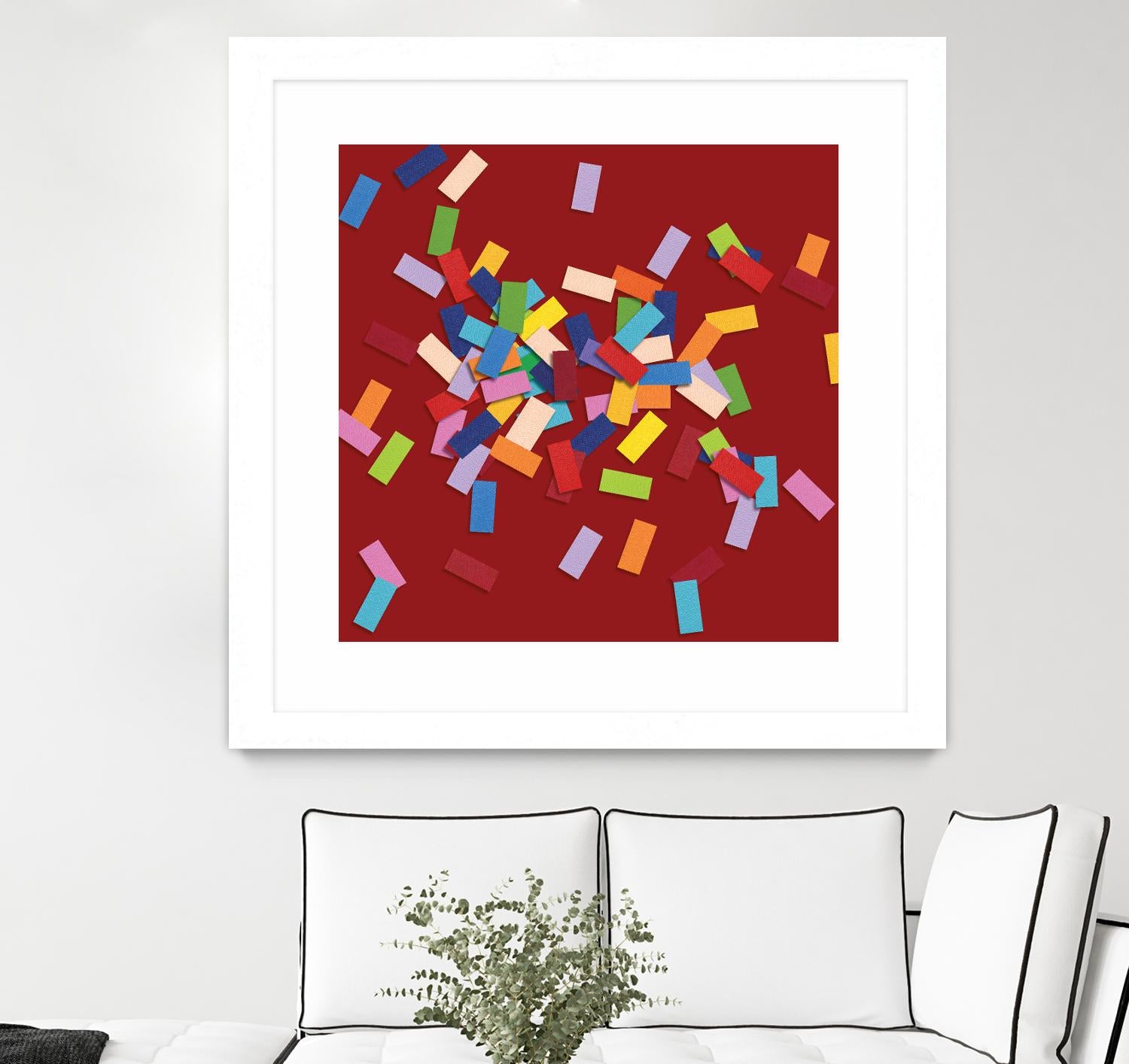 CONFETTI B -rouge by Celine Cimon on GIANT ART - red abstract canadian