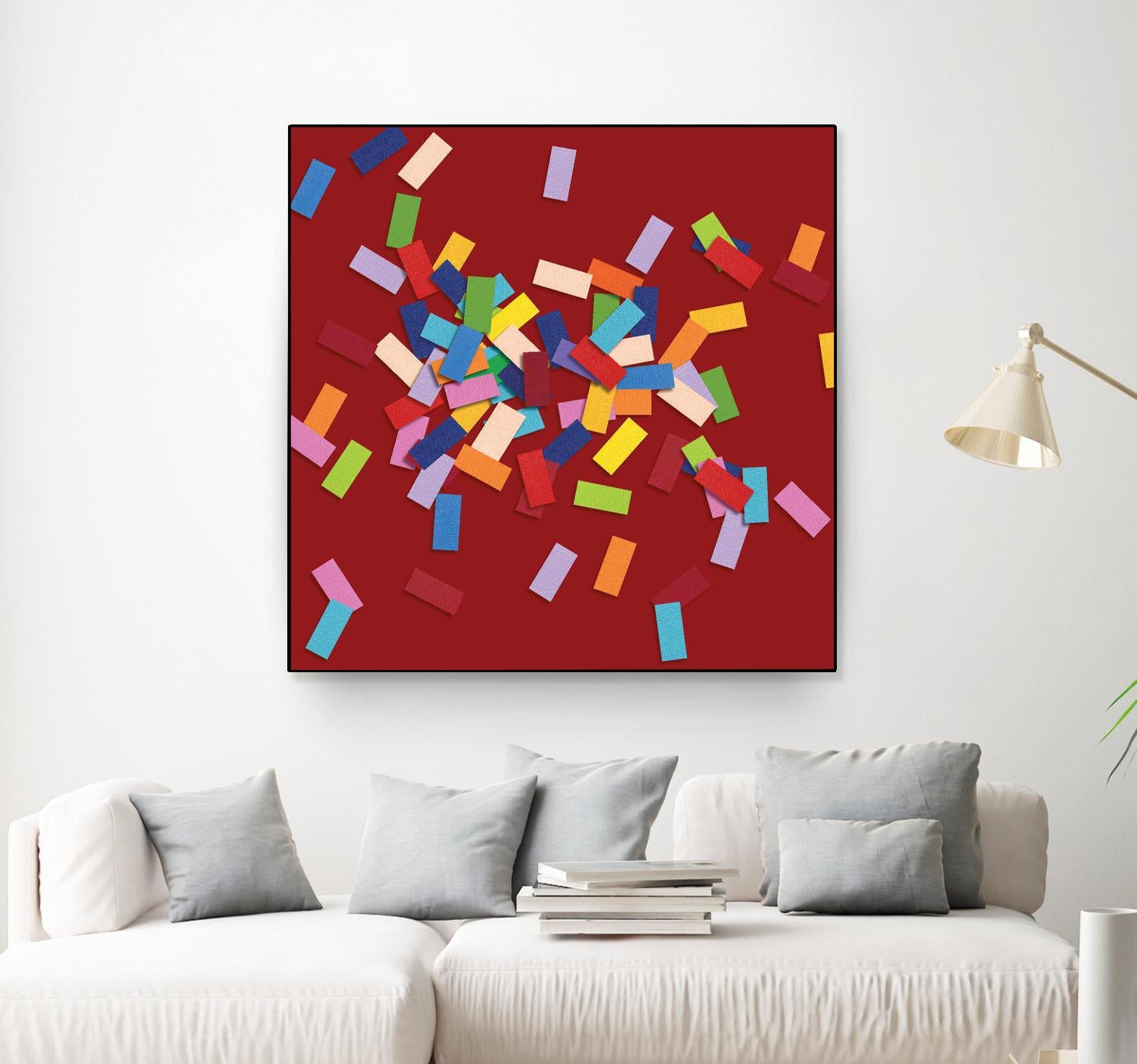 CONFETTI B -rouge by Celine Cimon on GIANT ART - red abstract canadian
