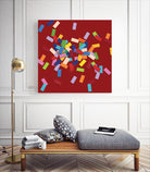 CONFETTI B -rouge by Celine Cimon on GIANT ART - red abstract canadian