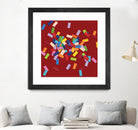 CONFETTI B -rouge by Celine Cimon on GIANT ART - red abstract canadian