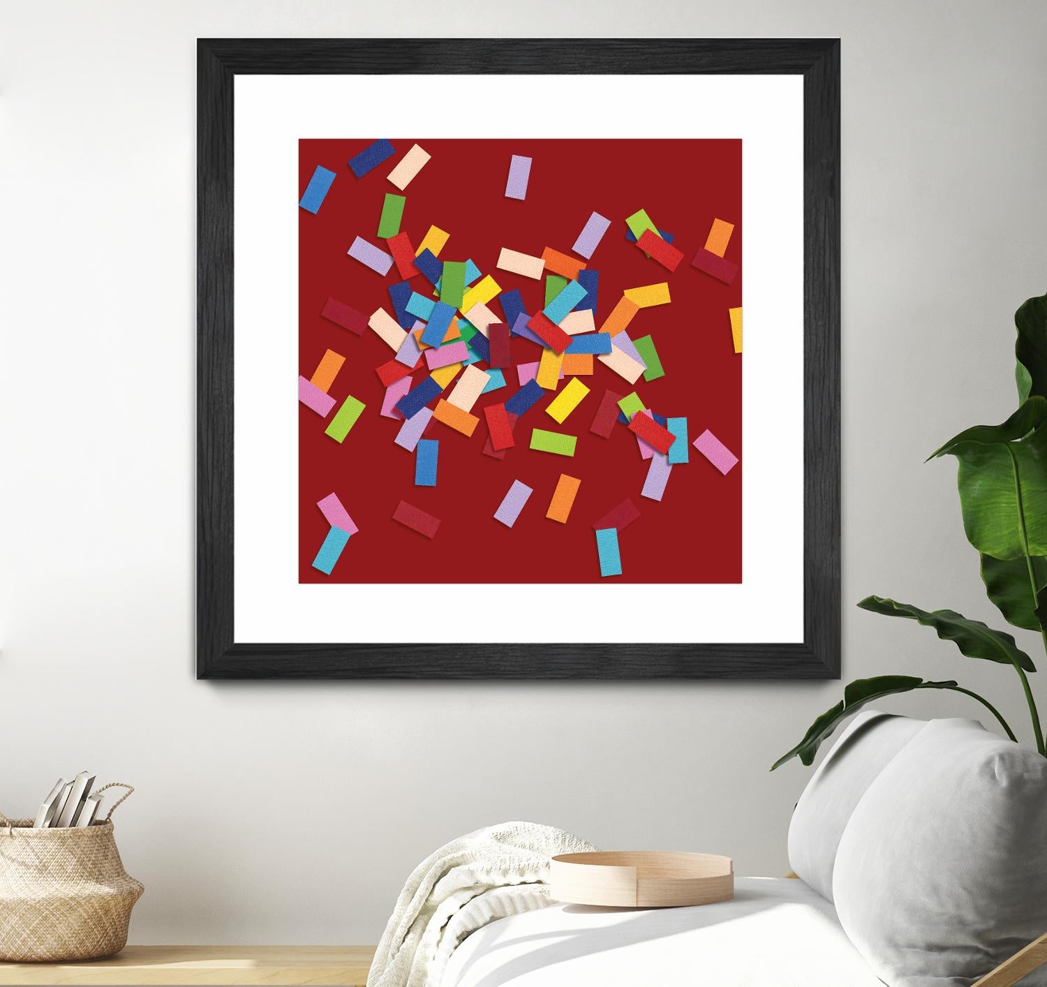 CONFETTI B -rouge by Celine Cimon on GIANT ART - red abstract canadian