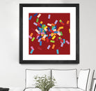 CONFETTI B -rouge by Celine Cimon on GIANT ART - red abstract canadian
