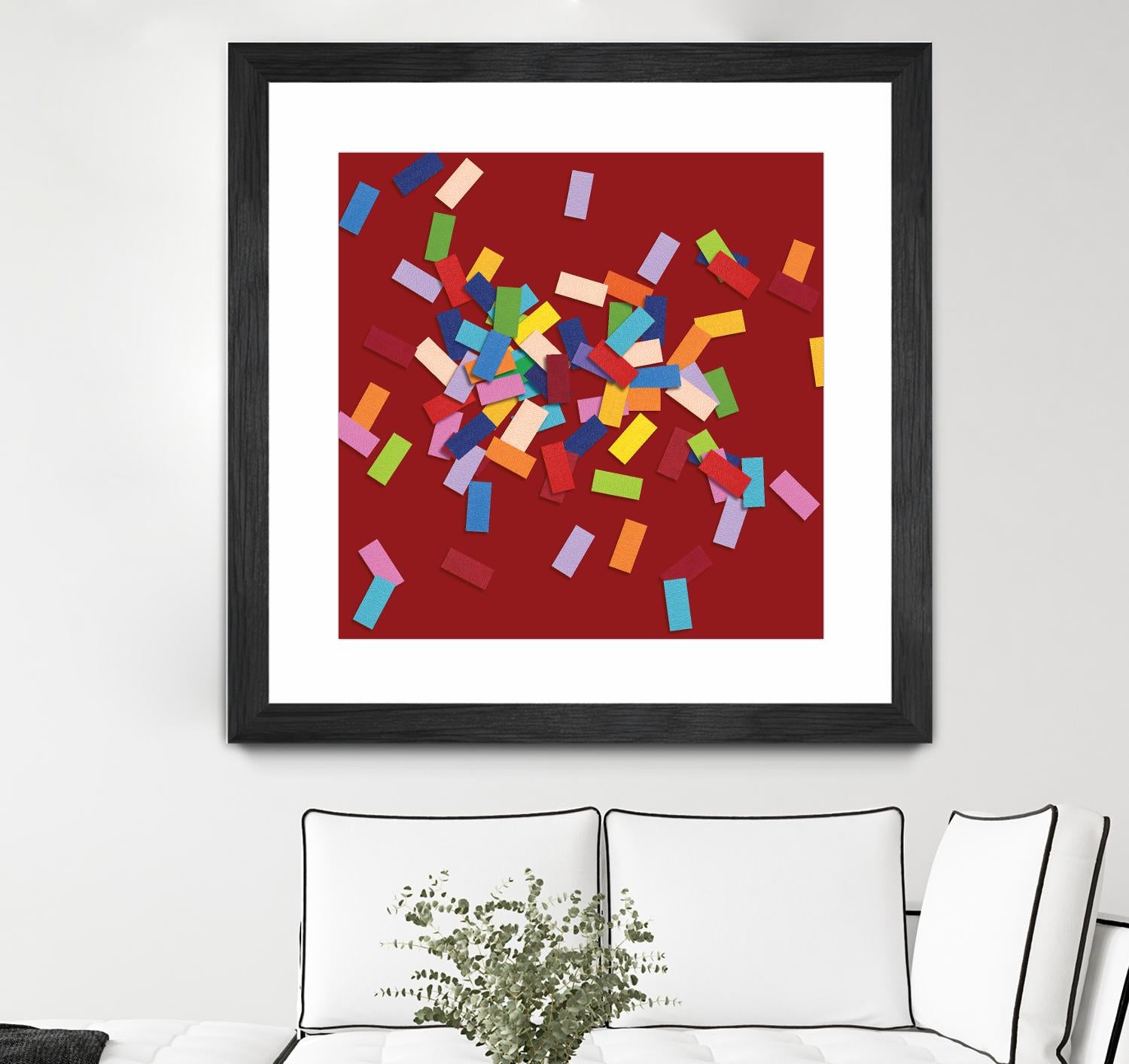 CONFETTI B -rouge by Celine Cimon on GIANT ART - red abstract canadian